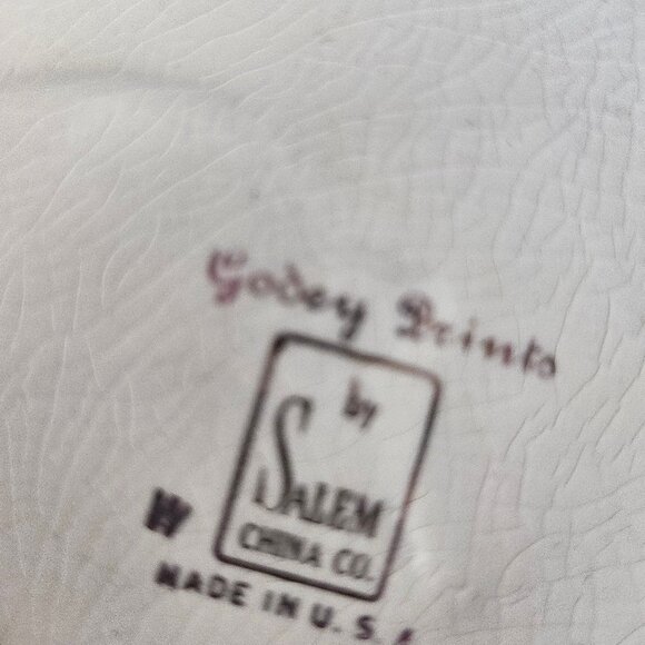 1940s Oval Salem China Serving Platter Tray Victory Post War Design - Picture 7 of 14